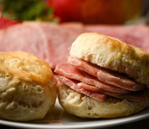 Southern Red Eye Gravy and Ham Biscuits